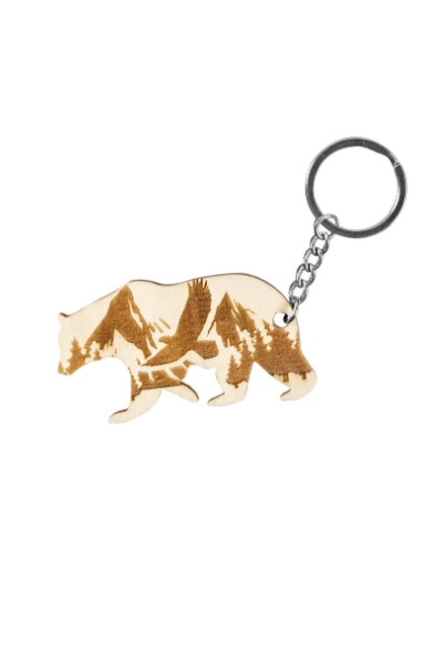 Engraved Wood Keychain — print-on-demand product photo